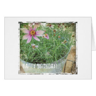 Feliz Cumpleaños Flores Grunge