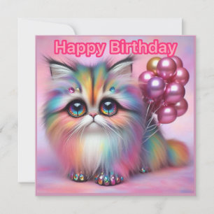 ~ FELIZ CUMPLEAÑOS ~ Fluffy Cat ~ Toenails metálic