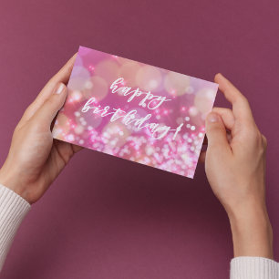 ¡Feliz cumpleaños! Glamorosa tarjeta postal de esp