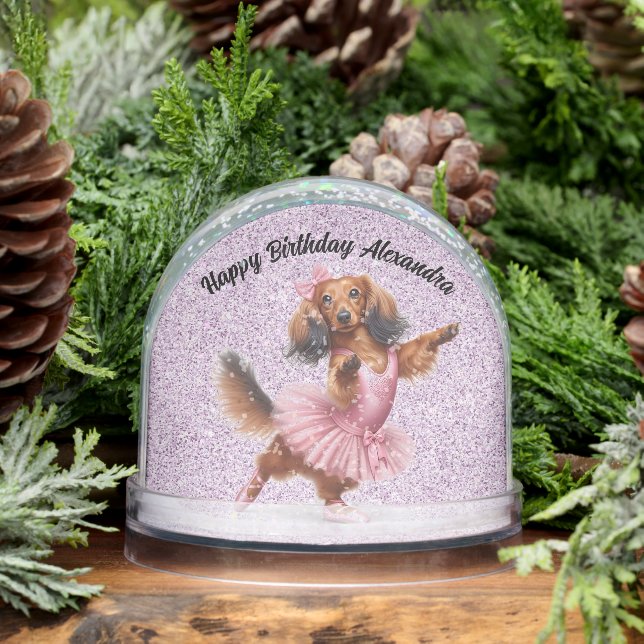 Feliz cumpleaños, globo de nieve personalizado par (Invierno)