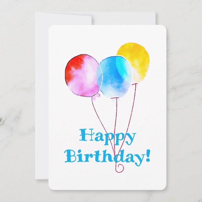 Feliz cumpleaños Globos Rojo Azul Amarillo (Anverso)