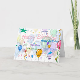 Feliz cumpleaños - globos - tarjeta