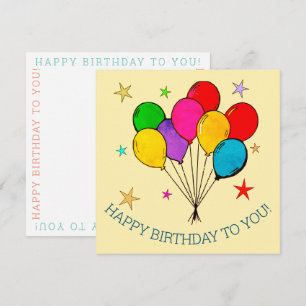 Feliz cumpleaños, globos y tarjetas de cumpleaños