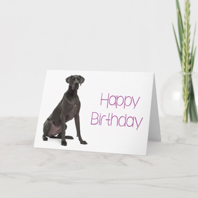 Feliz cumpleaños, gran tarjeta de perro porcino da (Anverso)
