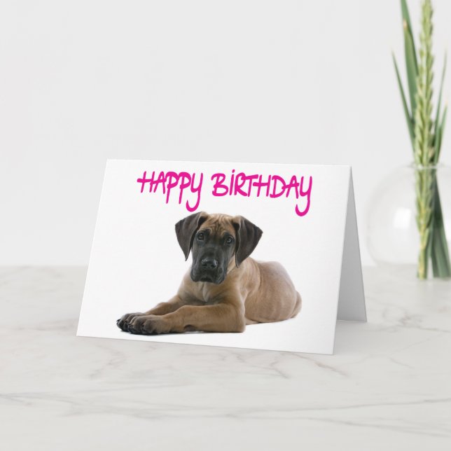 Feliz cumpleaños, gran tarjeta de perro porcino da (Anverso)