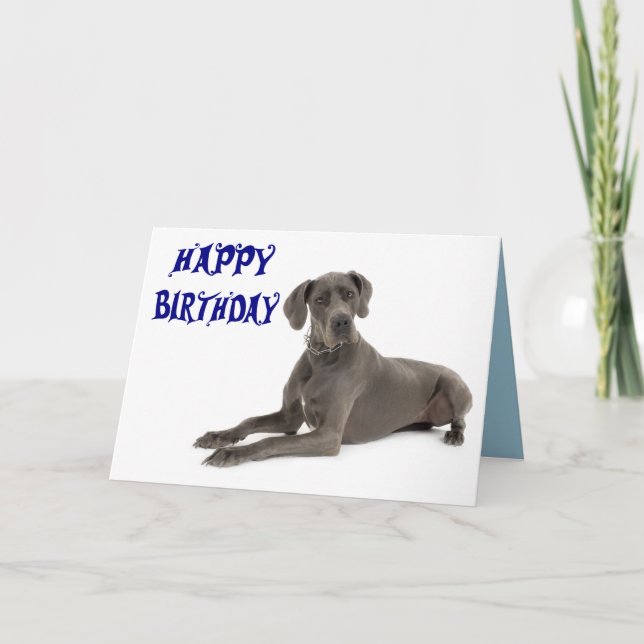 Feliz cumpleaños, gran tarjeta de perro porcino da (Anverso)