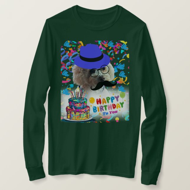 Feliz Cumpleaños Haz una camiseta de Wish Poodle (Anverso del diseño)