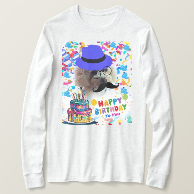 Feliz Cumpleaños Haz una camiseta de Wish Poodle (Anverso del diseño)