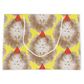 Feliz cumpleaños Hedgehog Bolsa de regalo grande