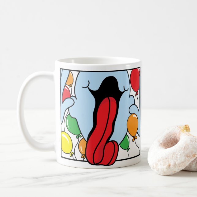 Feliz cumpleaños hermano en la taza de café blanca (Con donut)