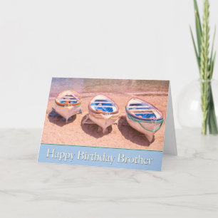 Feliz Cumpleaños Hermano Tarjeta de Barcos de Remo
