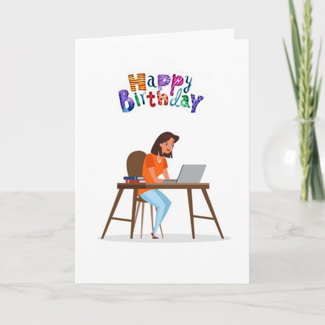 FELIZ CUMPLEAÑOS **HERMOSA DAMA*** TARJETA (Anverso)