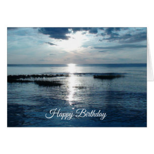 Feliz cumpleaños, hermosa tarjeta Ocean Sunset