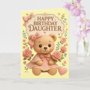 Feliz Cumpleaños Hija Ositos de peluche y tarjeta 