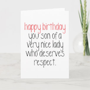 Feliz cumpleaños hijo de A... Tarjeta de cumpleaño
