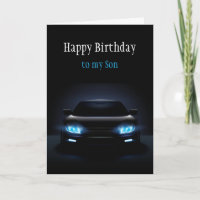 Feliz cumpleaños hijo nuevo coche tarjeta de descu