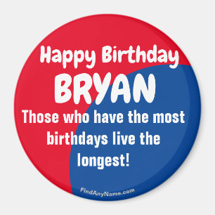 Feliz cumpleaños, imán BRYAN