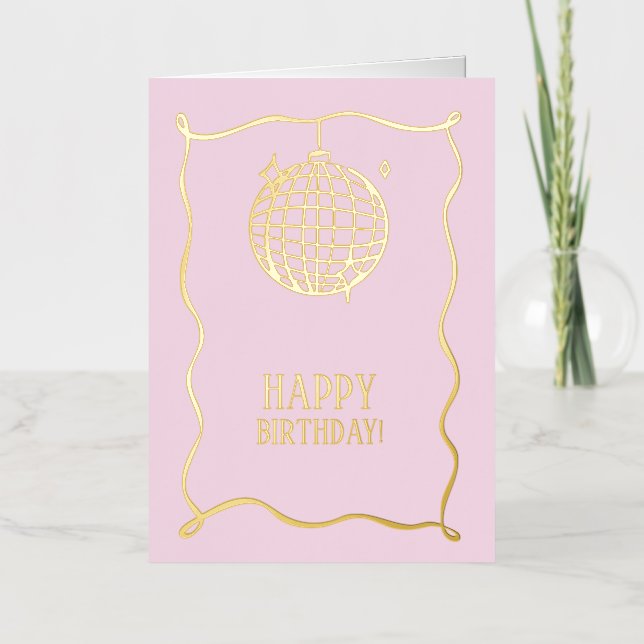 Feliz cumpleaños Invitación a Pink Foilf (Anverso)