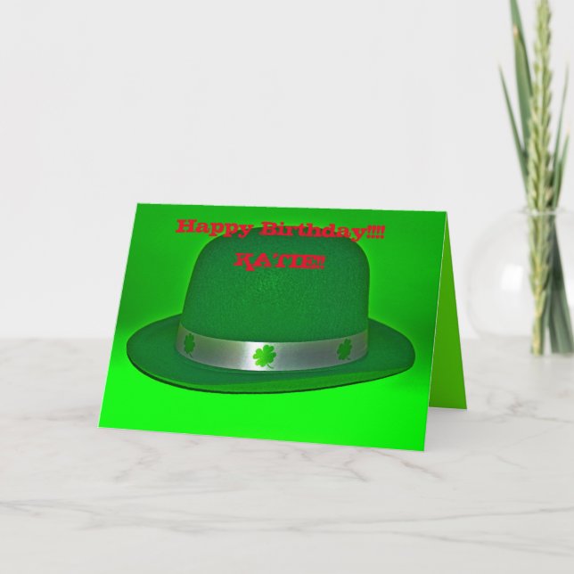 ¡Feliz cumpleaños, irlandés Derby Gorra! Tarjeta m (Anverso)