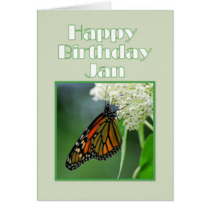 Feliz cumpleaños Jan Monarch Butterfly