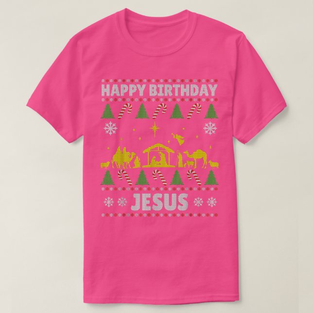 Feliz cumpleaños Jesús Navidades Feo Sweater Holid (Diseño del anverso)