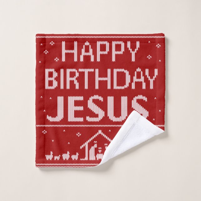 Feliz cumpleaños Jesús Navidades Sweater Christian (Toallita)