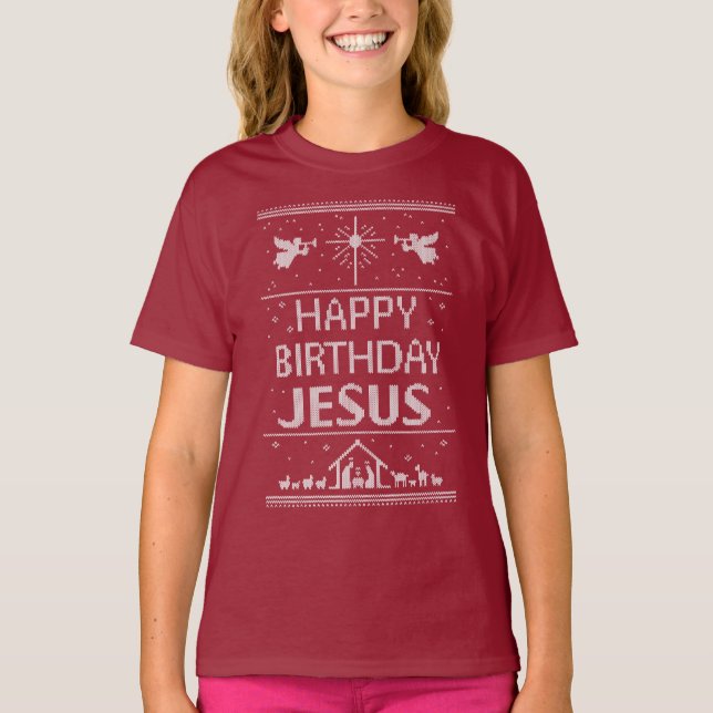 Feliz cumpleaños Jesús Navidades Sweater Religious (Anverso)