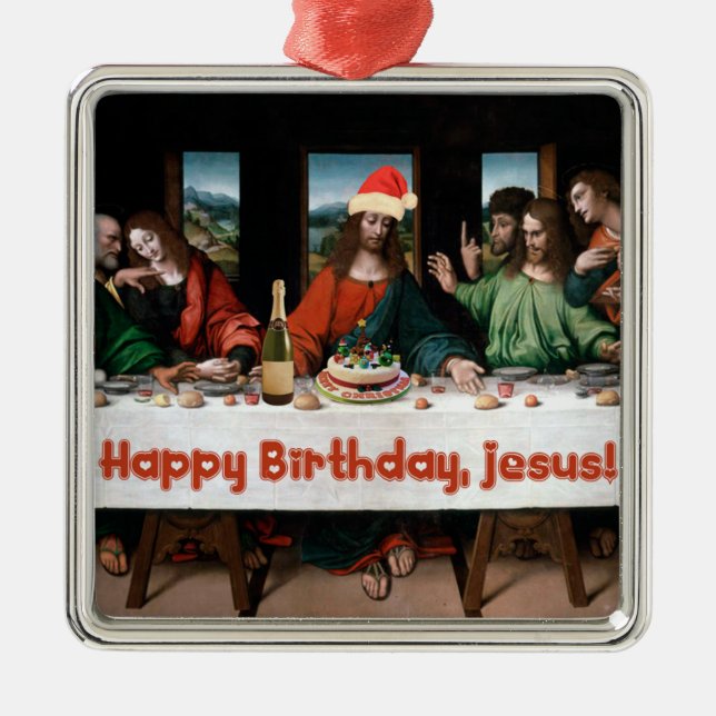 ¡Feliz cumpleaños, Jesús! Ornamento navideño diver (Frente)