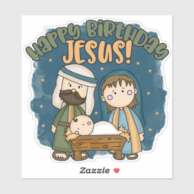 Feliz Cumpleaños Jesús Pegatina Vinyl (Hoja)