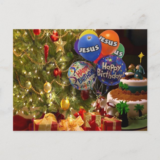 Feliz cumpleaños, Jesús, tarjeta de Navidades (Anverso)