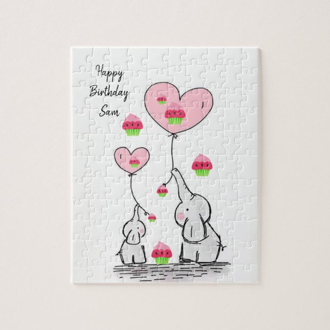 Feliz cumpleaños, Jigsaw Puzzle Elephant (Vertical)