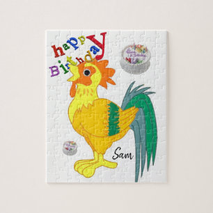 Feliz cumpleaños Jigsaw Puzzle Rooster