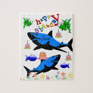 Feliz cumpleaños Jigsaw Puzzle Shark