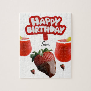 Feliz cumpleaños Jigsaw Puzzle Strawberry