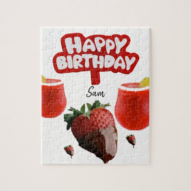 Feliz cumpleaños Jigsaw Puzzle Strawberry (Vertical)
