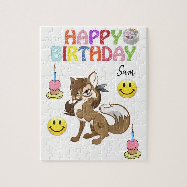 Feliz cumpleaños, Jigsaw Puzzle Wolf (Vertical)