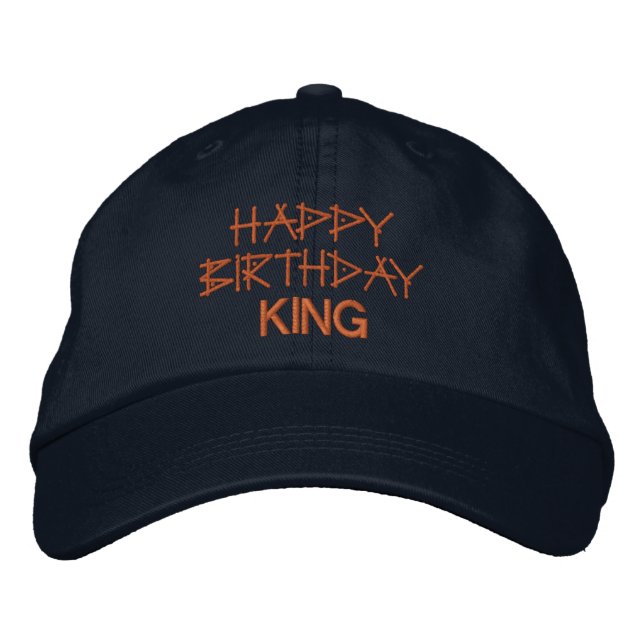 Feliz cumpleaños KING Gorra de texto impreso (Anverso)