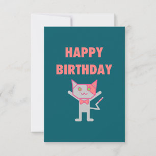 Feliz cumpleaños Kitty Verde azulado