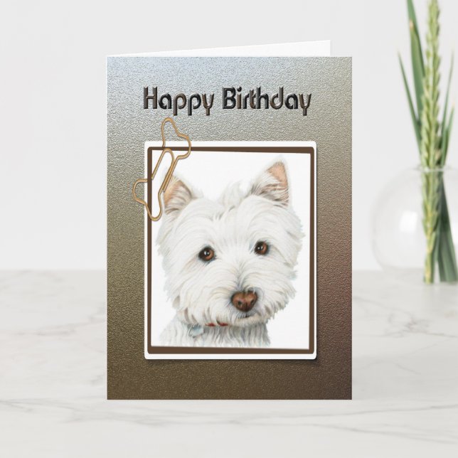 Feliz cumpleaños, linda tarjeta de saludo de perro (Anverso)