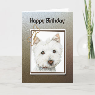 Feliz cumpleaños, linda tarjeta de saludo de perro