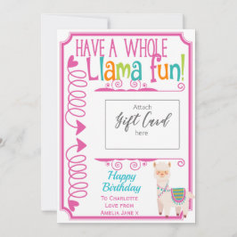Feliz cumpleaños Llama Fun Gift Card