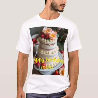 Feliz cumpleaños mamá diseño de camiseta