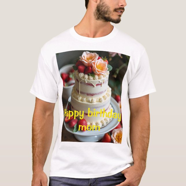 Feliz cumpleaños mamá diseño de camiseta (Anverso)