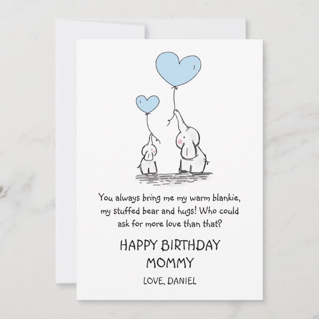 Feliz cumpleaños, mamá elefantes adorados (Anverso)