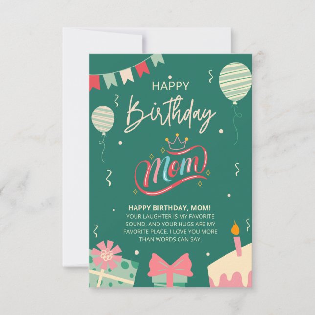 Feliz cumpleaños, mamá, mensaje de amor (Anverso)