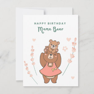 Feliz cumpleaños, mamá Oso, tarjeta de cumpleaños