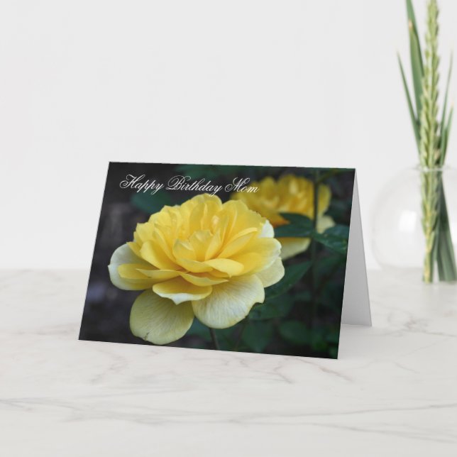 Feliz cumpleaños mamá tarjeta de foto de flores de (Anverso)