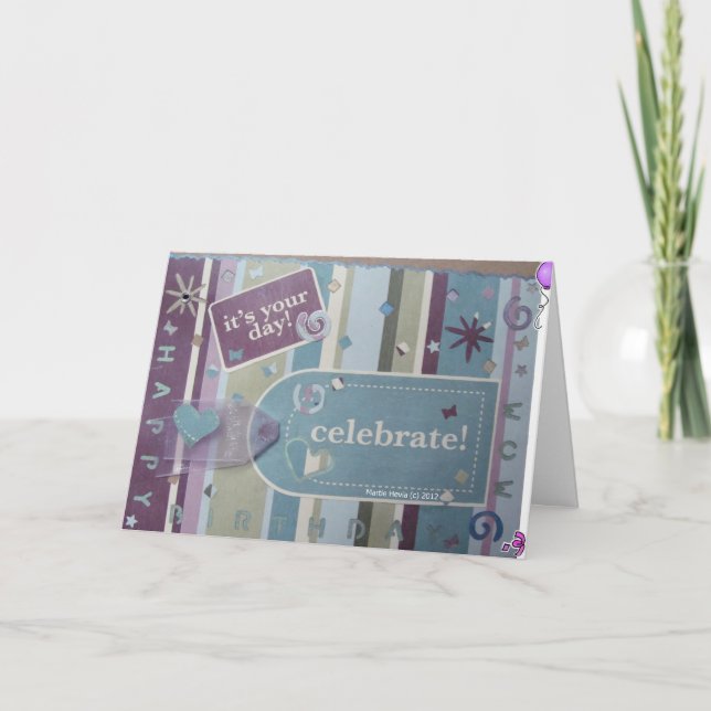 Feliz cumpleaños, mamá - Tarjeta Scrapbook (Anverso)