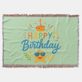 Feliz Cumpleaños | Manta para Lanzar Cute Sunshine
