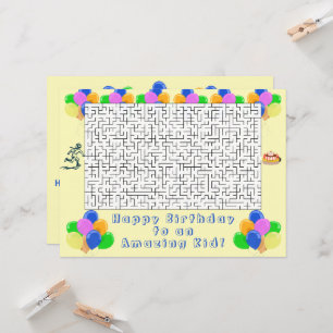 Feliz cumpleaños Maze y globos asombrosos niños cr